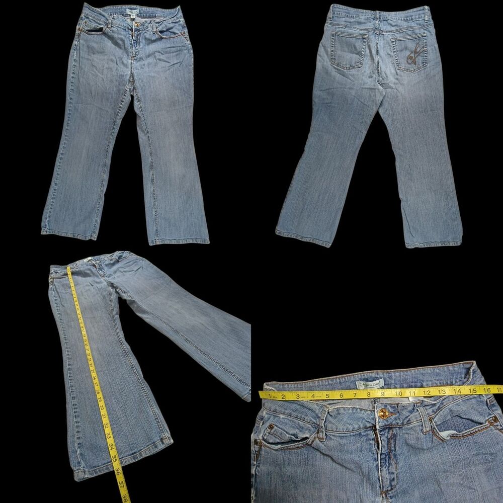 Coldwater Creek Jeans, Womens 14P Petite Bootcut Blue Denim Natural Fit